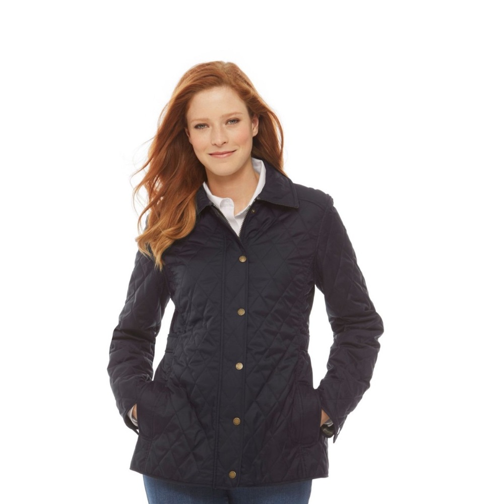 LL Bean Quilted Navy Riding Jacket